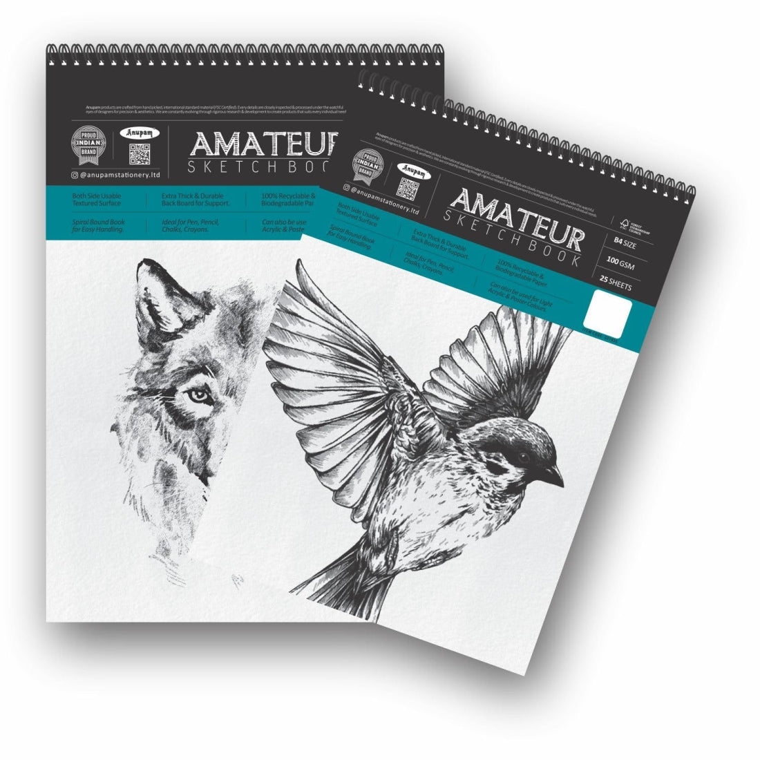 Anupam Amateur Sketchbook 100 GSM 25 Sheets – PAPERQUIRKS STATIONERY