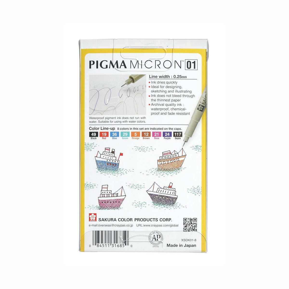 Sakura Pigma Micron 01 - 8 Color Set