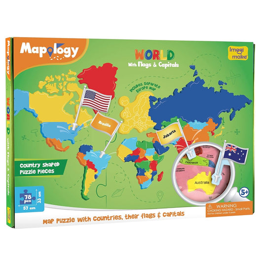 IMAGIMAKE DIY MAPOLOGY WORLD WITH FLAGS MP14