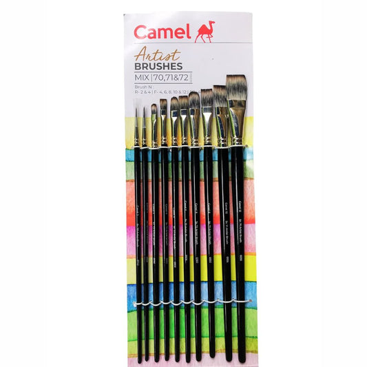 Camel Artist Brushes Mix Sr. 70, 71 & 72 Set of 10 Pcs