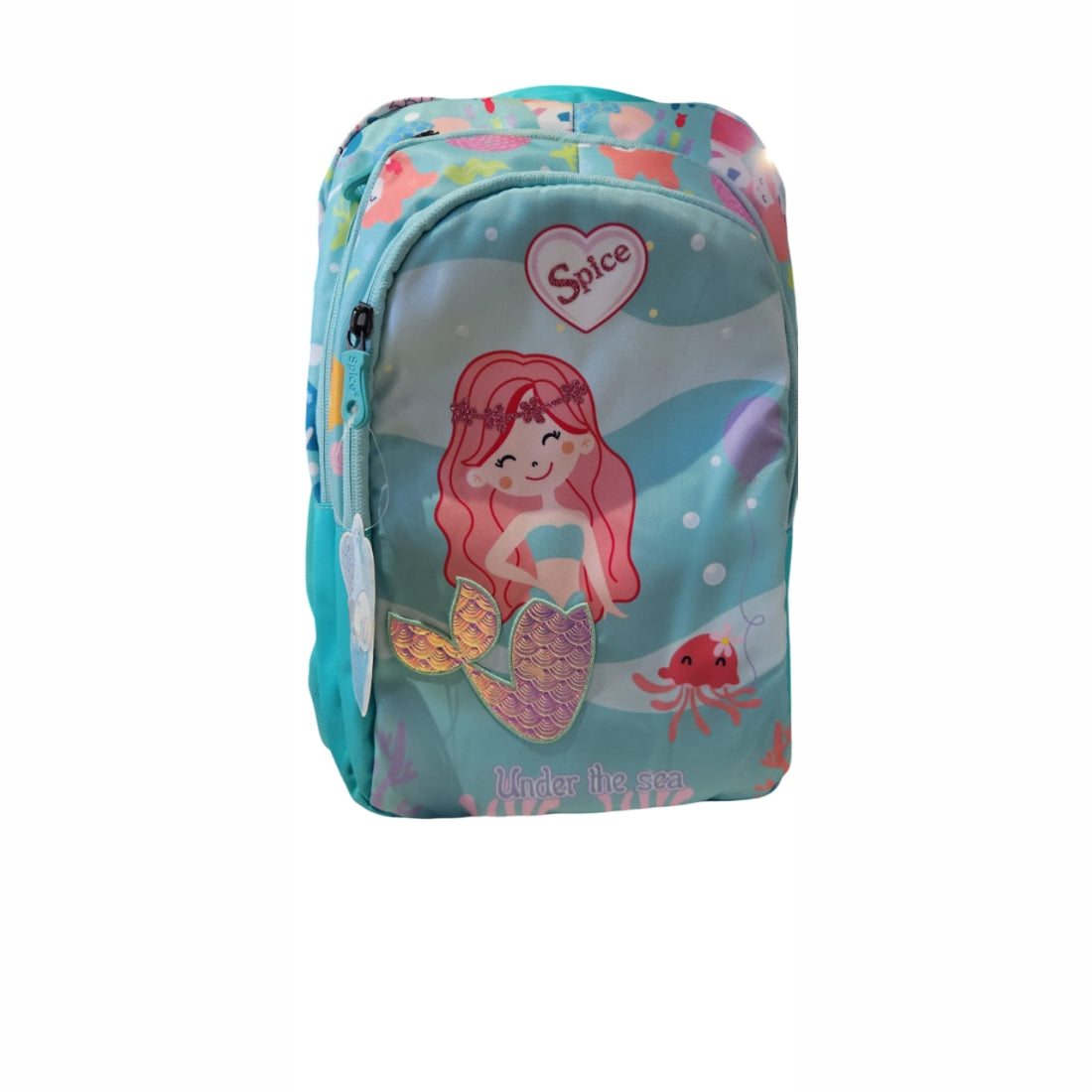 Mermaid Theme Kindergarten Backpack for Kids - 14 inches