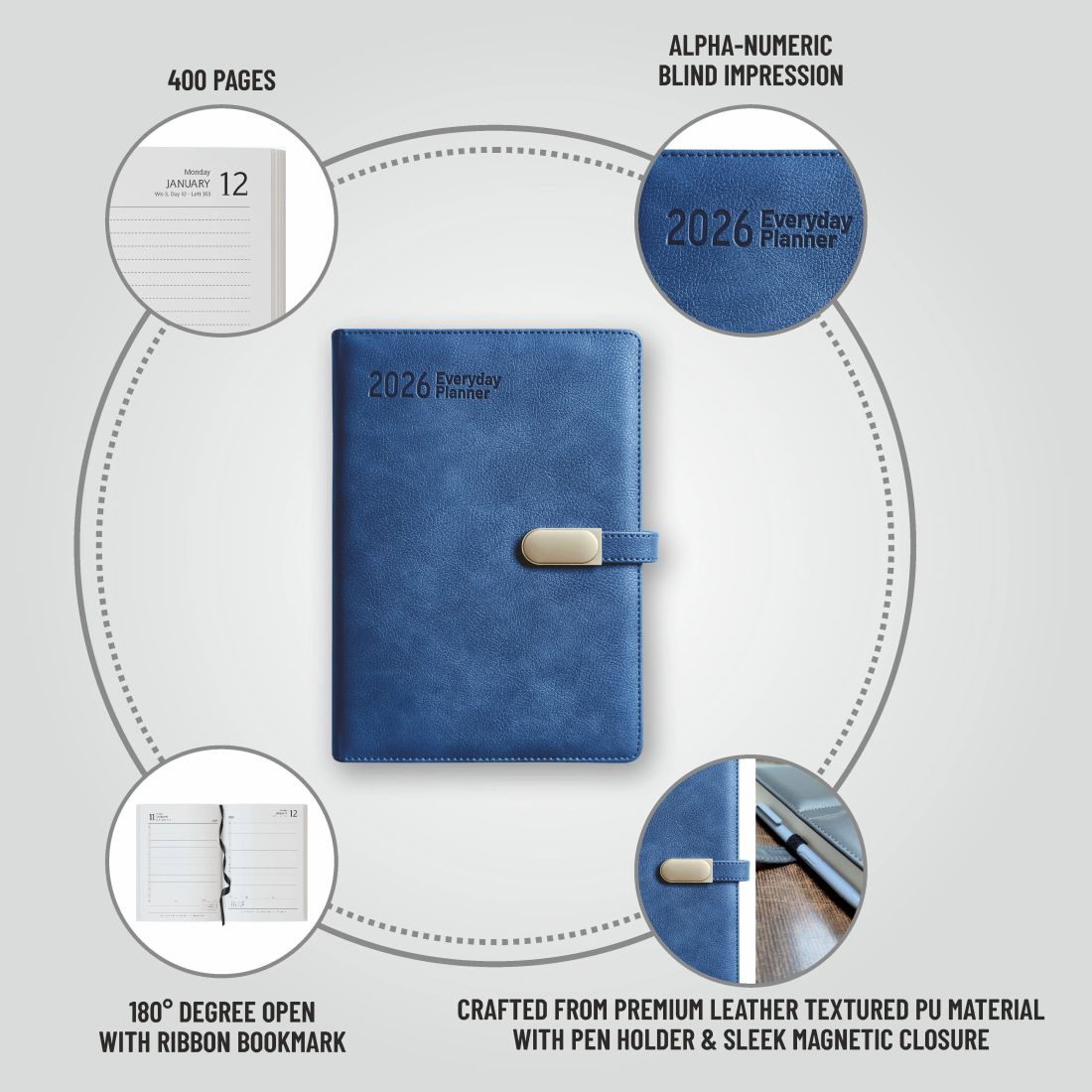 Anupam crest Diary 2026 - A5 Size