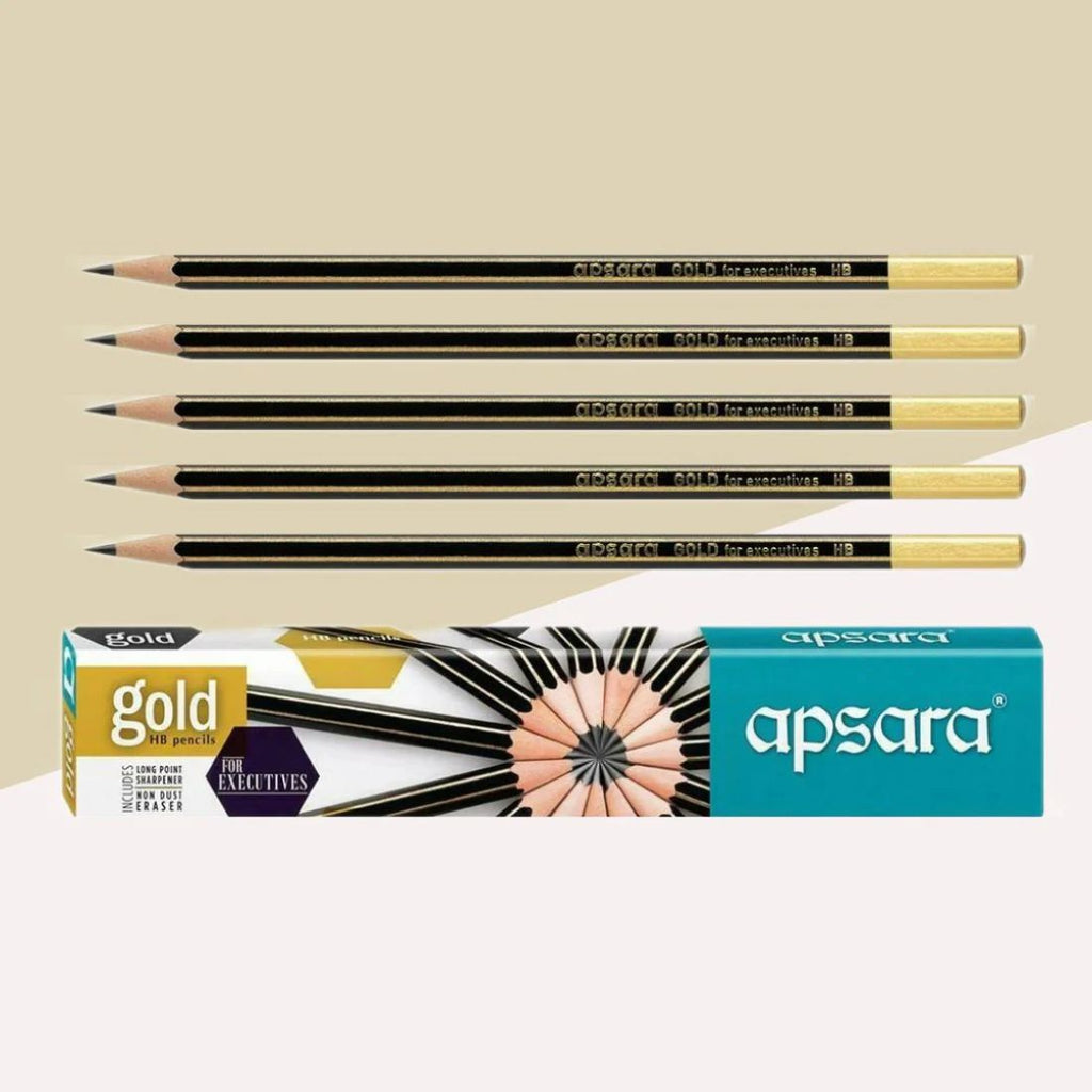 Apsara Gold Pencil Extra Dark | Pack of 10