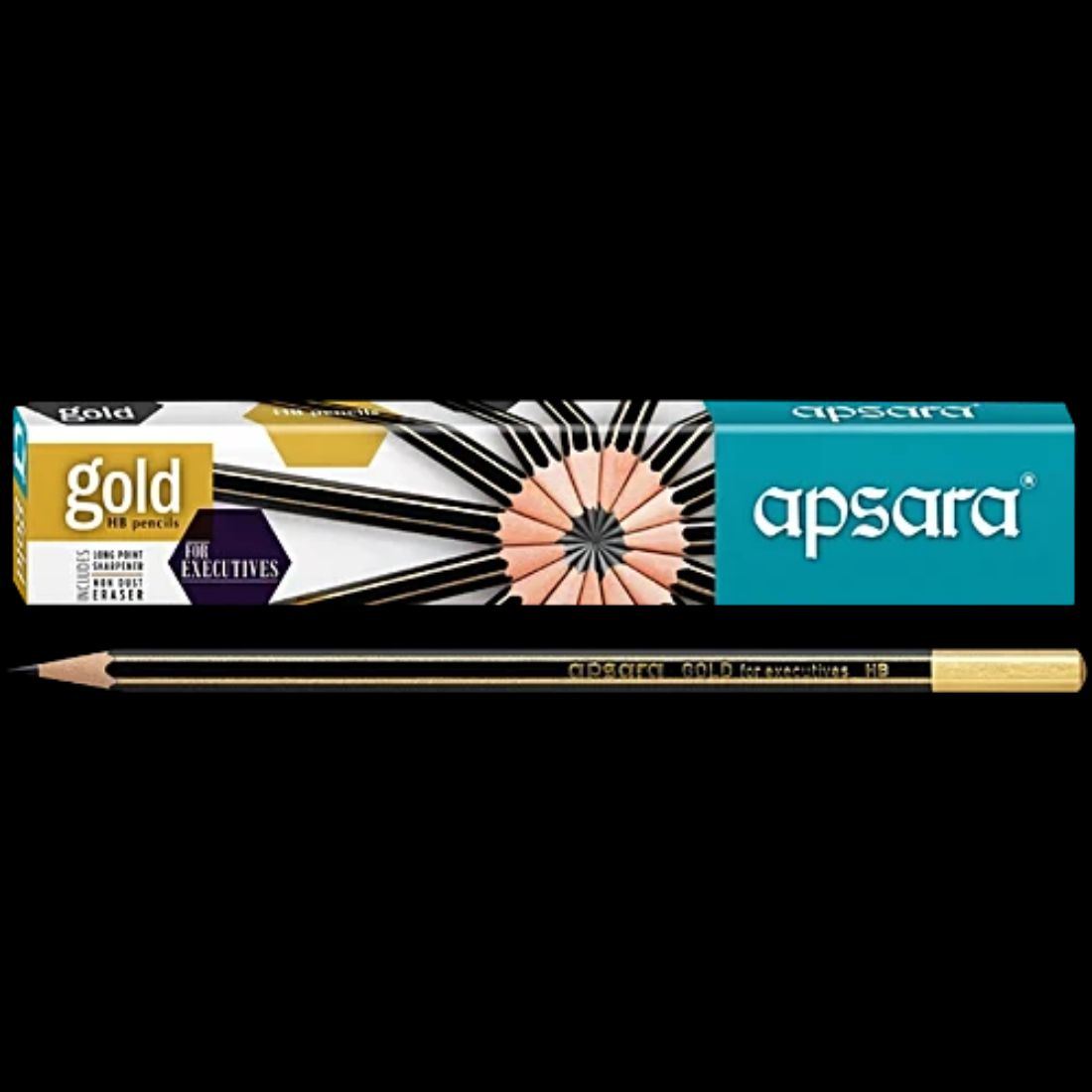 Apsara Gold Pencil Extra Dark | Pack of 10