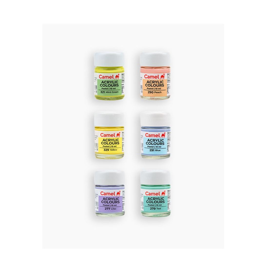 Camel Acrylic Pastel 6 Shades 10ML Each