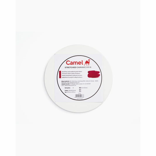 Camel Stretched Canvas Round/Circle 8" | 1 Pc