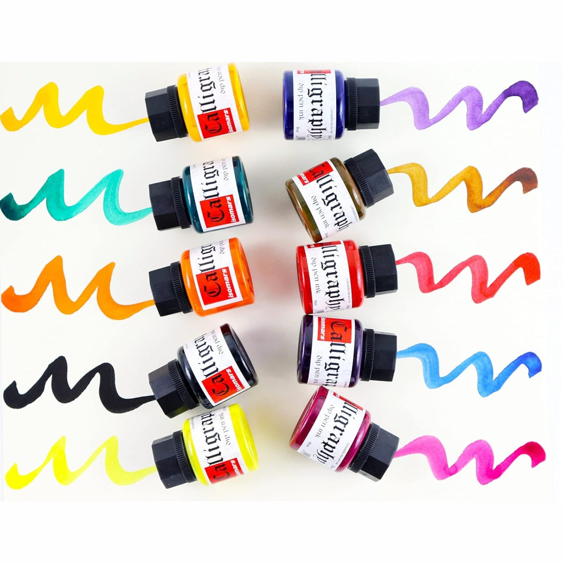 Calligraphy Inkl Isomars Calligraphy Ink Set of 10Shades – PAPERQUIRKS STATIONERY