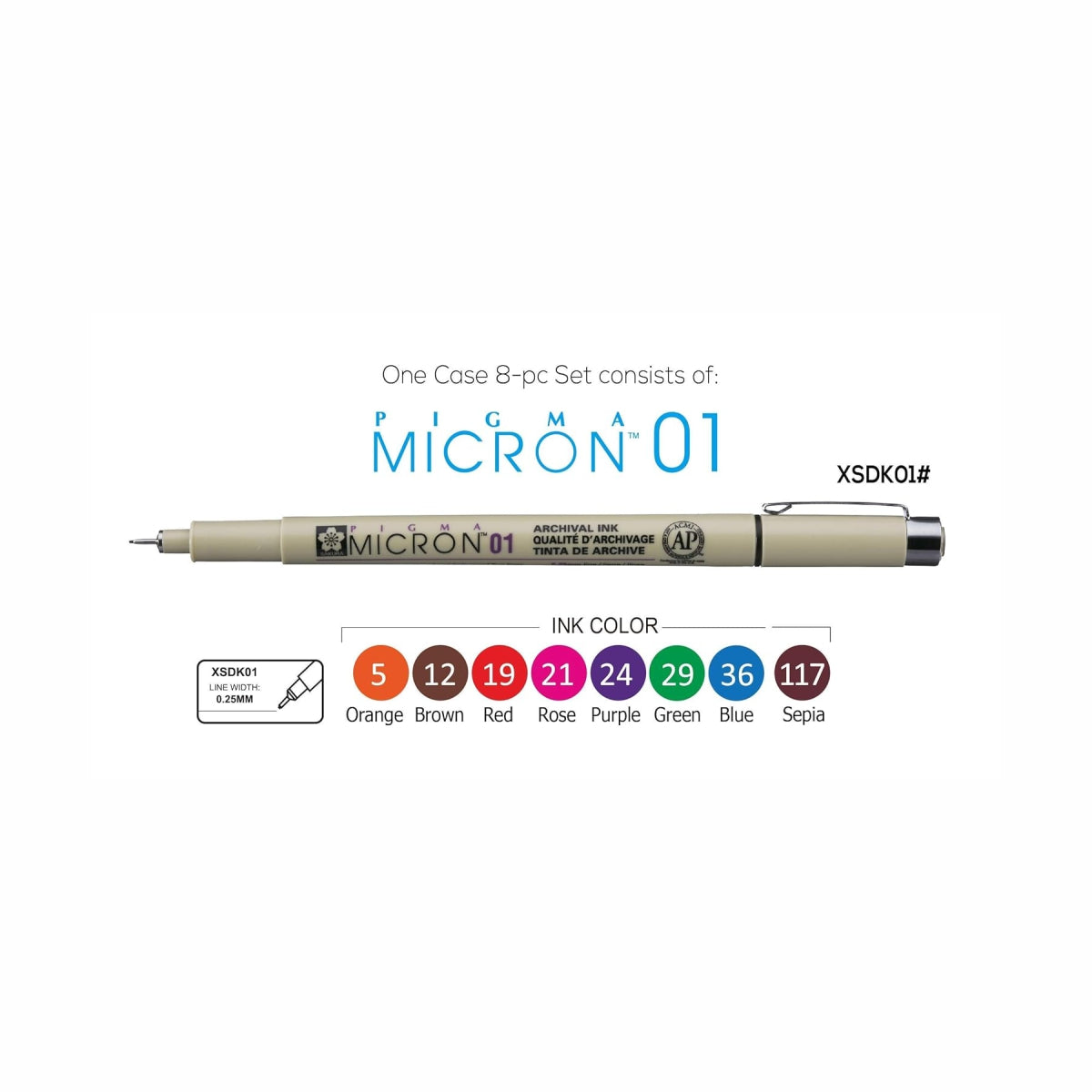 Sakura Pigma Micron 01 - 8 Color Set – PAPERQUIRKS STATIONERY