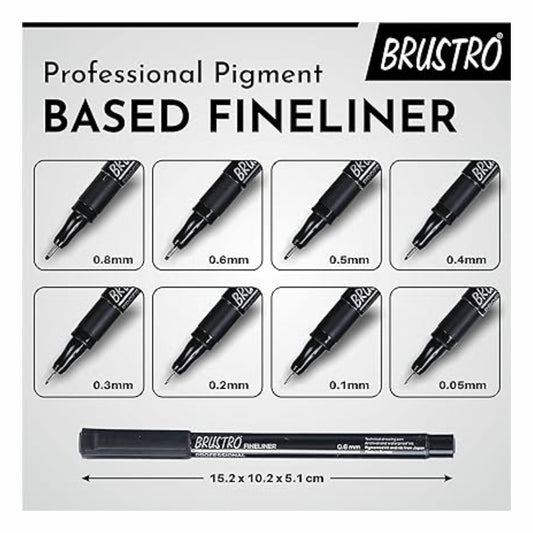 Buy Brustro Black Technical Pen 0.6Mm (Pack Of 6) Online at Best Prices in  India - JioMart.