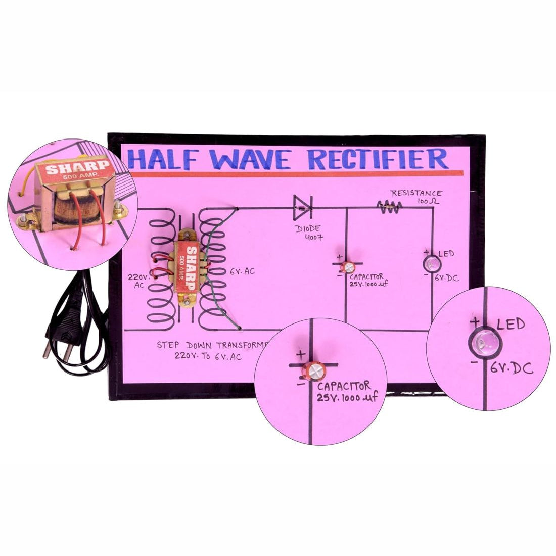 Half Wave Rectifier Model | 6X22X30 cm