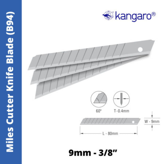 KANGARO MILES CUTTER BLADE 9MM B94 - Pack of 20 Blades
