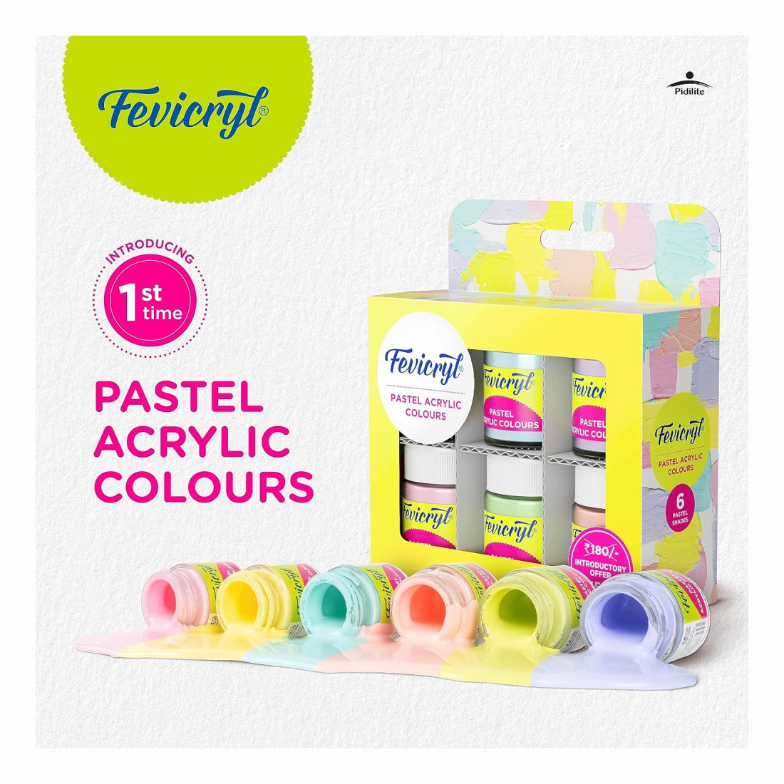 Fevicryl Pastel Acrylic Colours 6x15ML