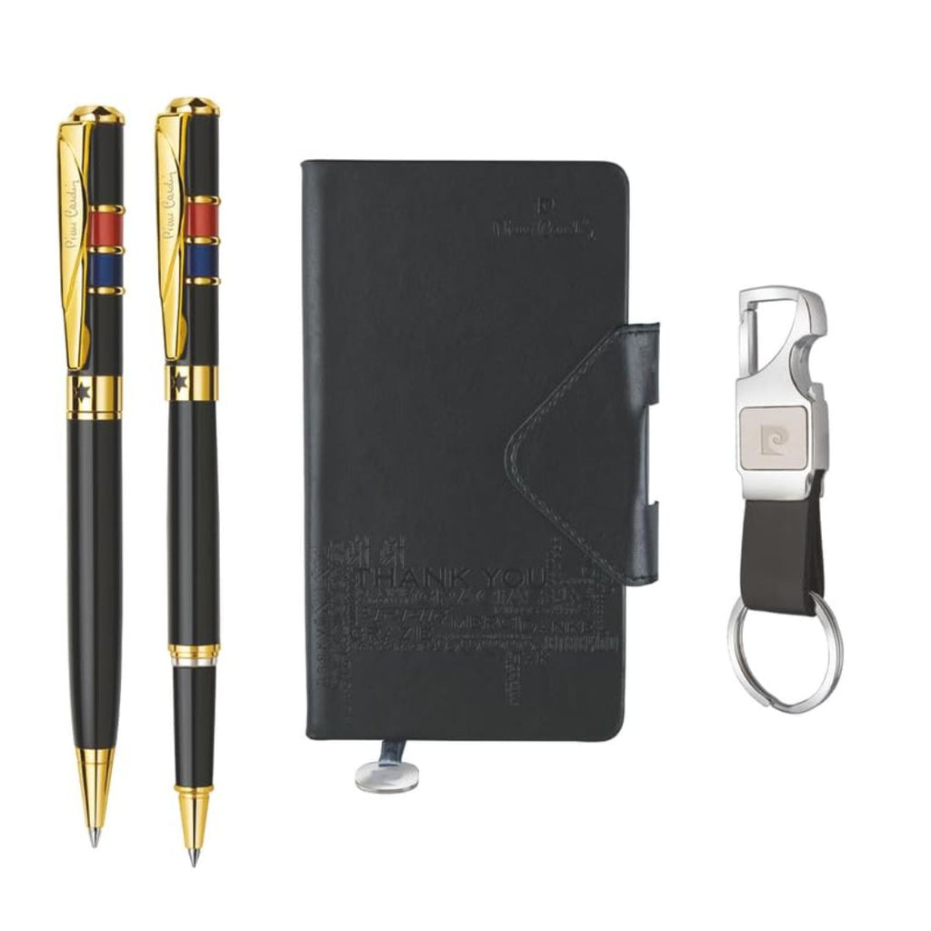 Pierre Cardin Notebook Combo - Prestige | Thankyou Diary | Ball and Roller Pen | A keychain