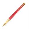 Parker Aster Matte Red Gold Trim Roller Ball Pen (With Cardholder) GiftPack