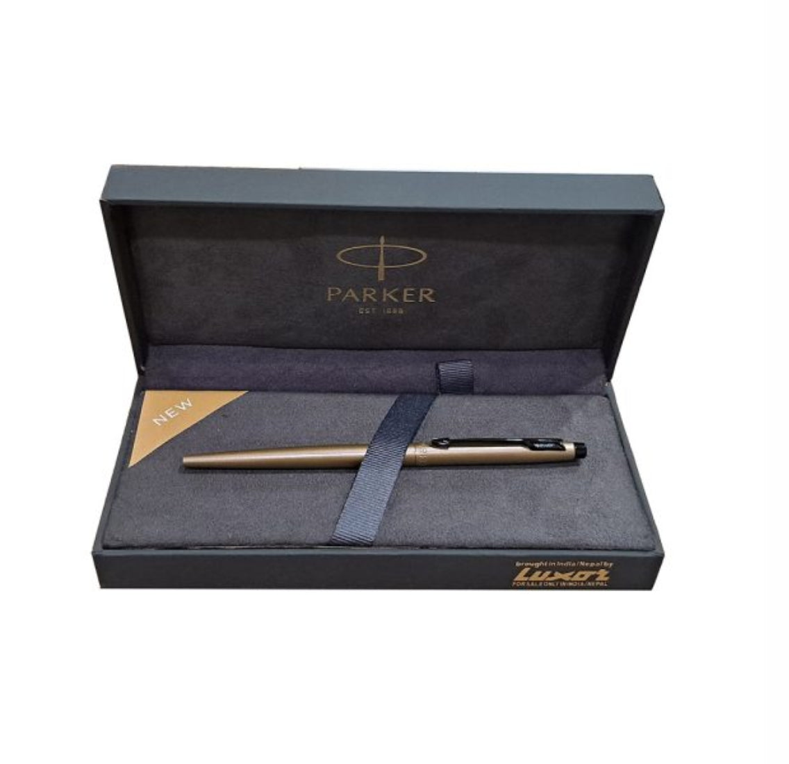 Parker Insignia Champaign Gold Black Metal Trim Ball Pen