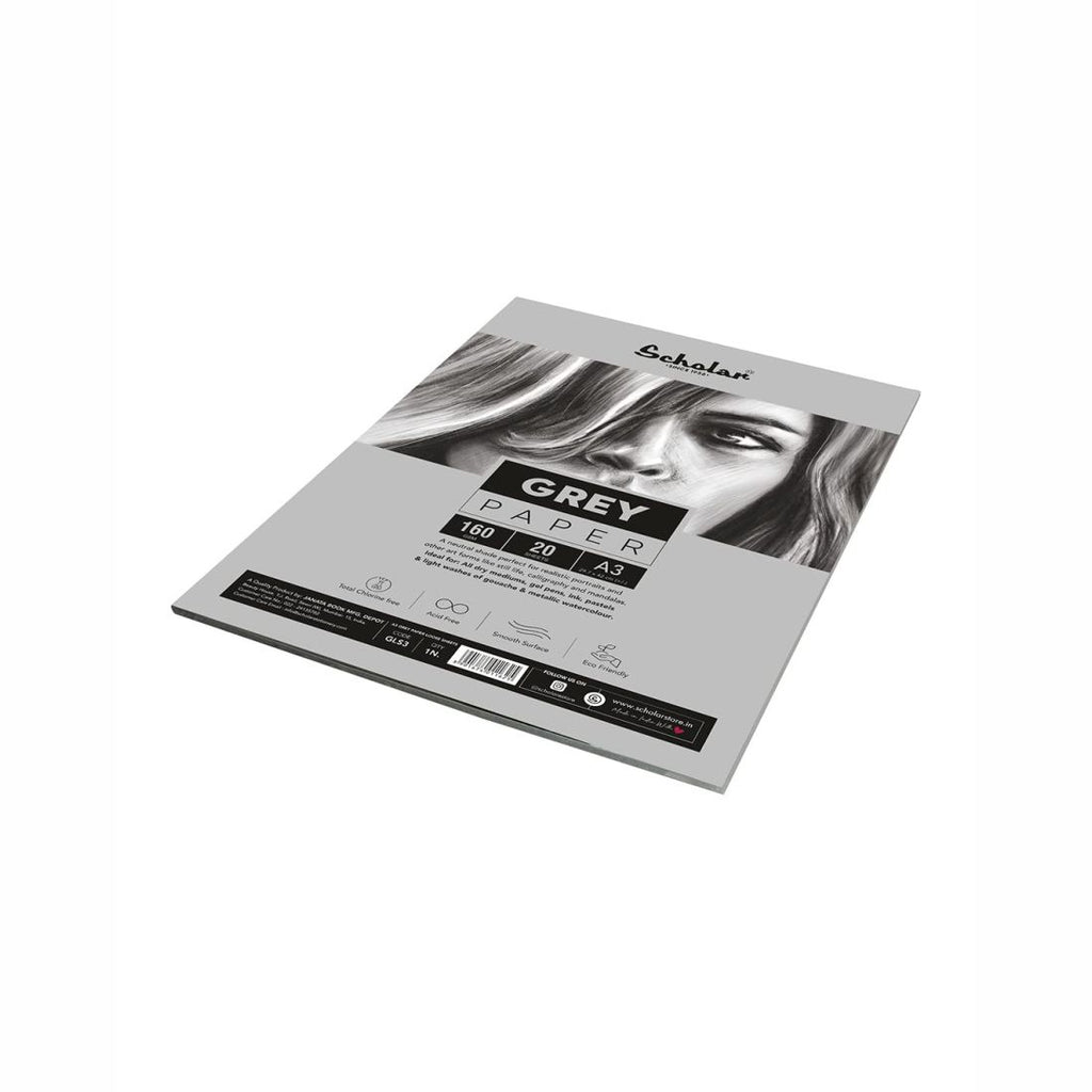 Paper File Grey Scholar Grey Paper Loose Sheets A5, A4 and A3 | 20 Sheets 160gsm ...