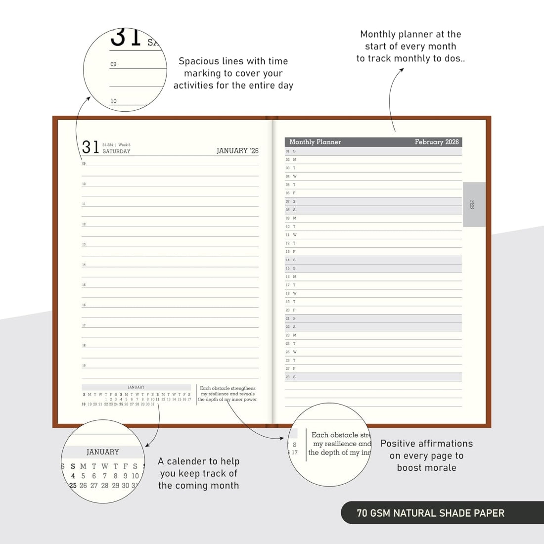 Scholar Timber Diary 2026 - A5 Size