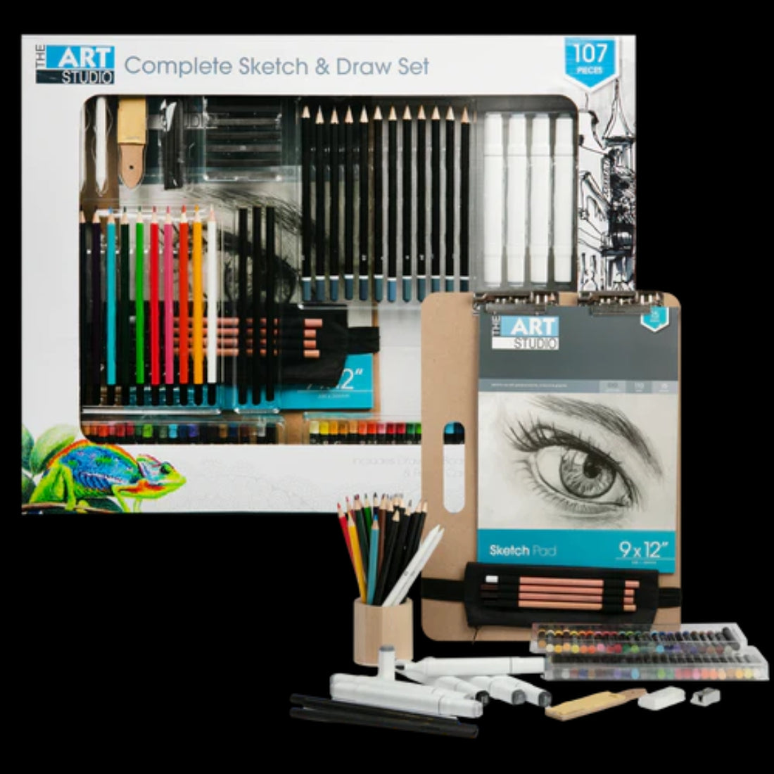 The Art Studio Complete Sketching and Drawing Set 107 Pieces