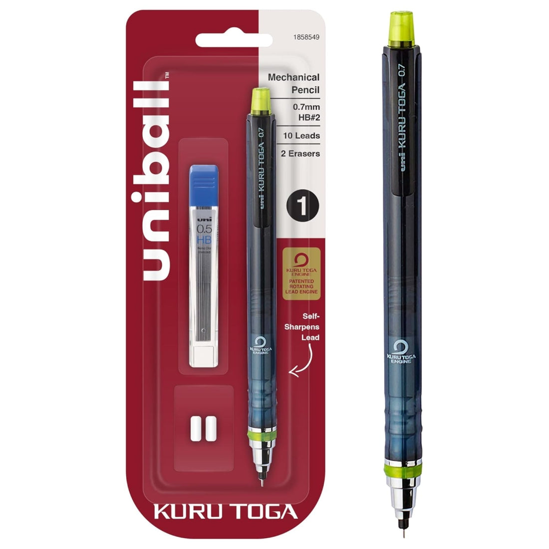 UNI KURU TOGA AUTO-ROTATING LEAD MECHANICAL PENCIL WITH LEAD