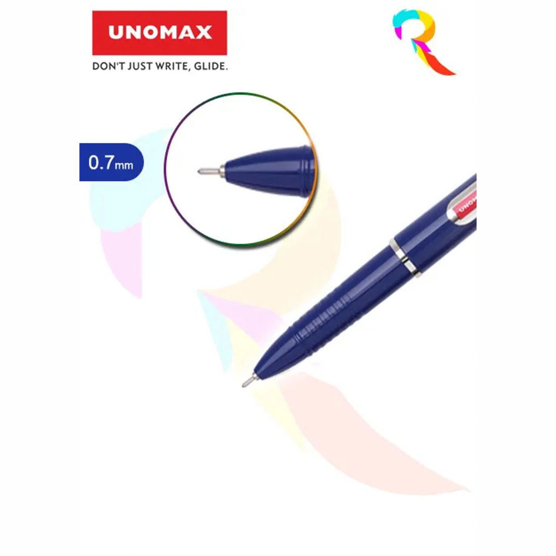 Unomax Paper Glide BallPoint Pen 0.7mm | Pack of 10 Pcs