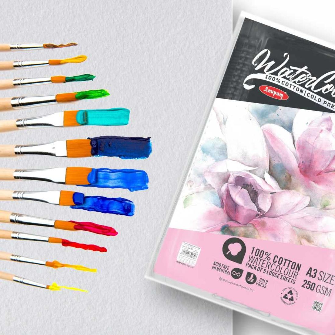 Cold Paper Water Color Paper | 100% Cotton | Cold Pressed Paper | 250 GSM ...