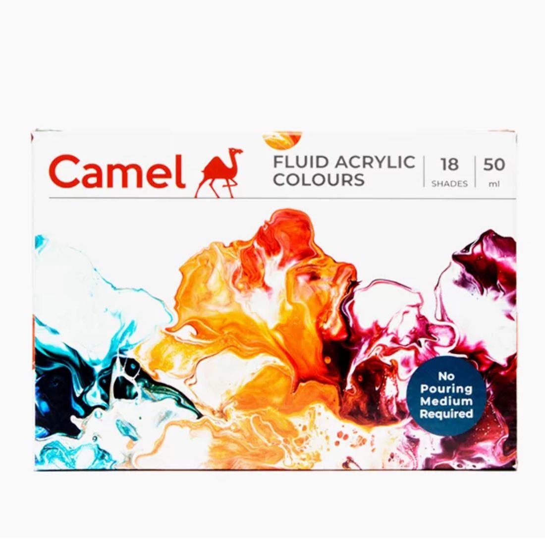 Camel Fluid Acrylic Colours | 18 Shades X 50 ML