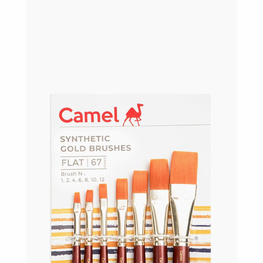 Camel Synthetic Gold Brushes Flat Sr. 67 Set of 7 Pcs