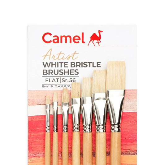 Camel White Bristle Brushes Flat Sr. 56 Set of 7 Pcs