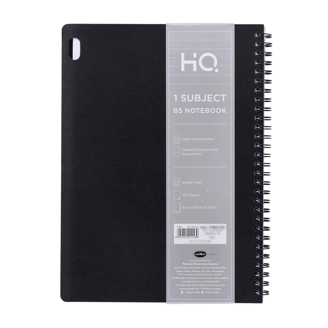 Navneet HQ Notebook | A5 | B5 | 160 Pages | Wiro Binding