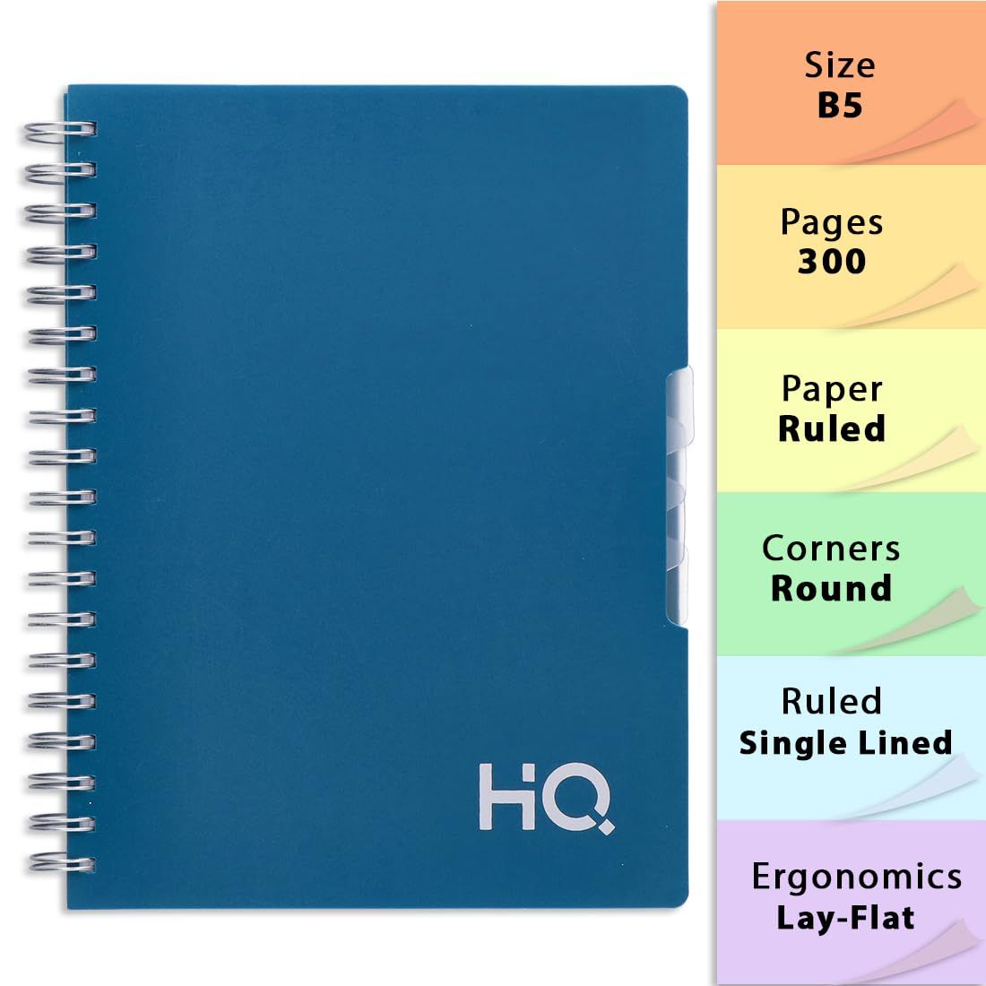 Navneet HQ Notebook | A5 | B5 | 300 Pages | Wiro Binding