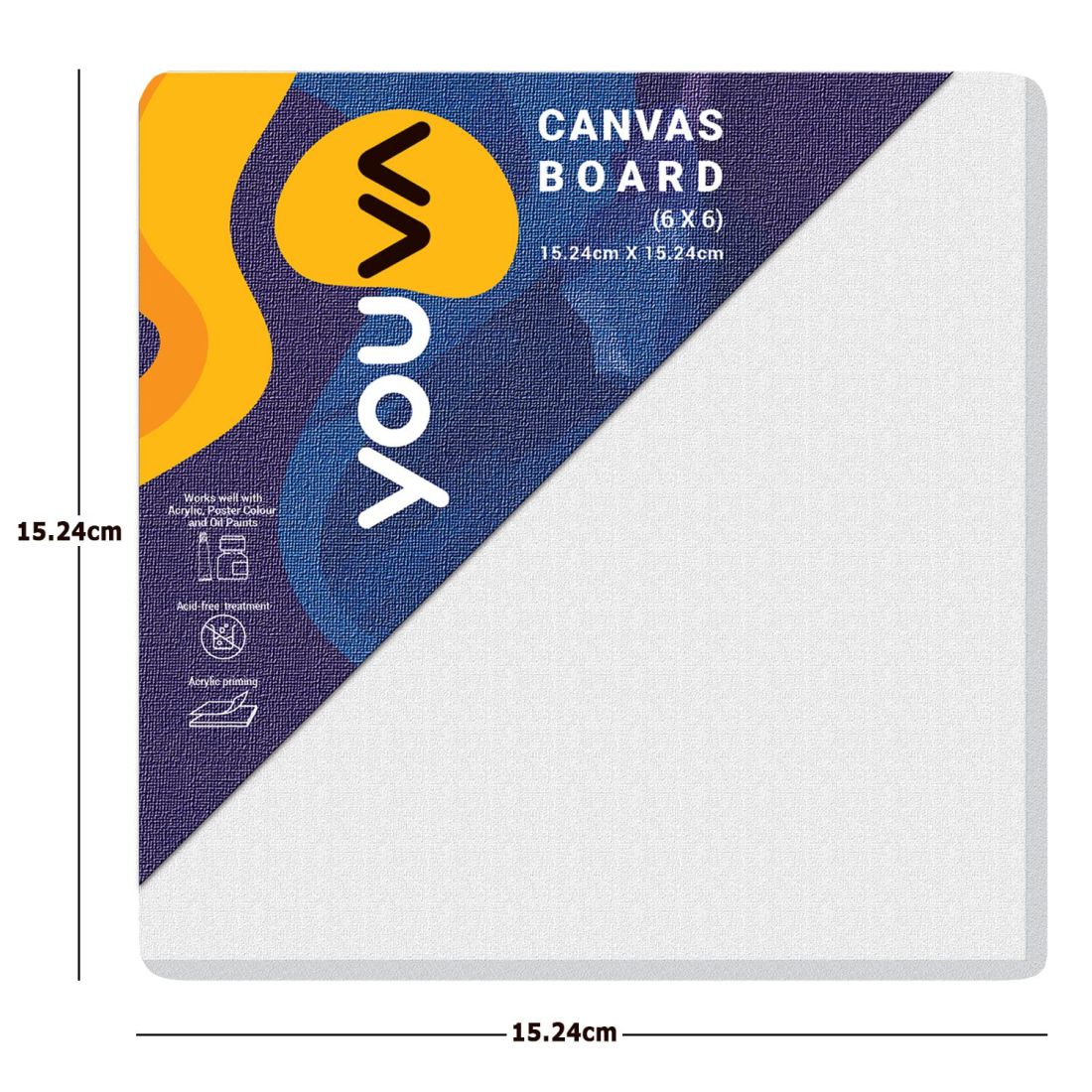 Navneet Canvas Board 6"X6" | 2 Pc