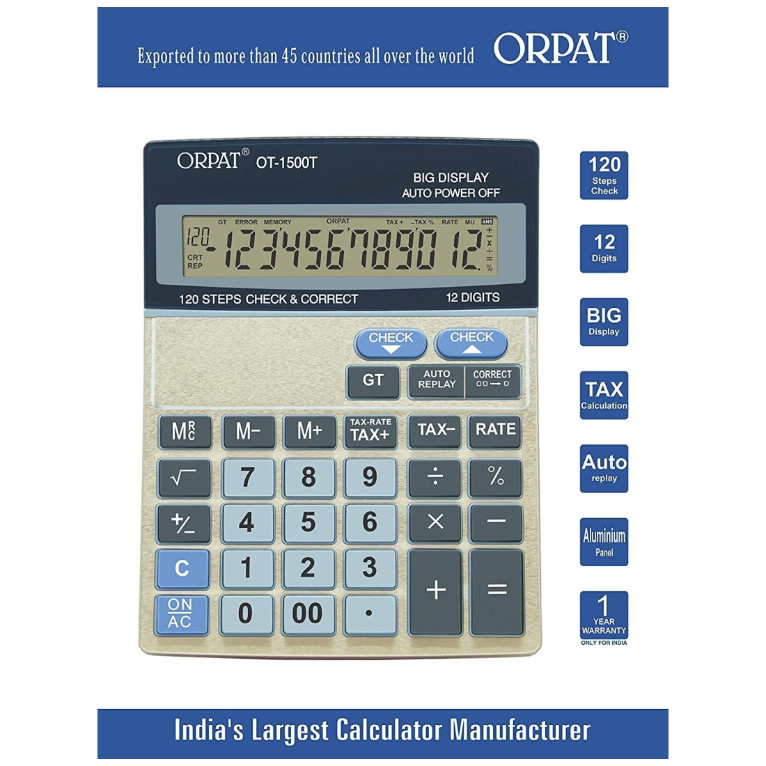 Orpat OT-1500T Big Display calculator