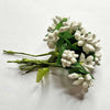 Artificial Pollen Flowers | Set of 4 Bunch | White