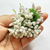 Artificial Pollen Flowers | Set of 4 Bunch | White