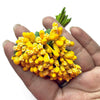 Artificial Pollen Flowers | Set of 4 Bunch | Yellow