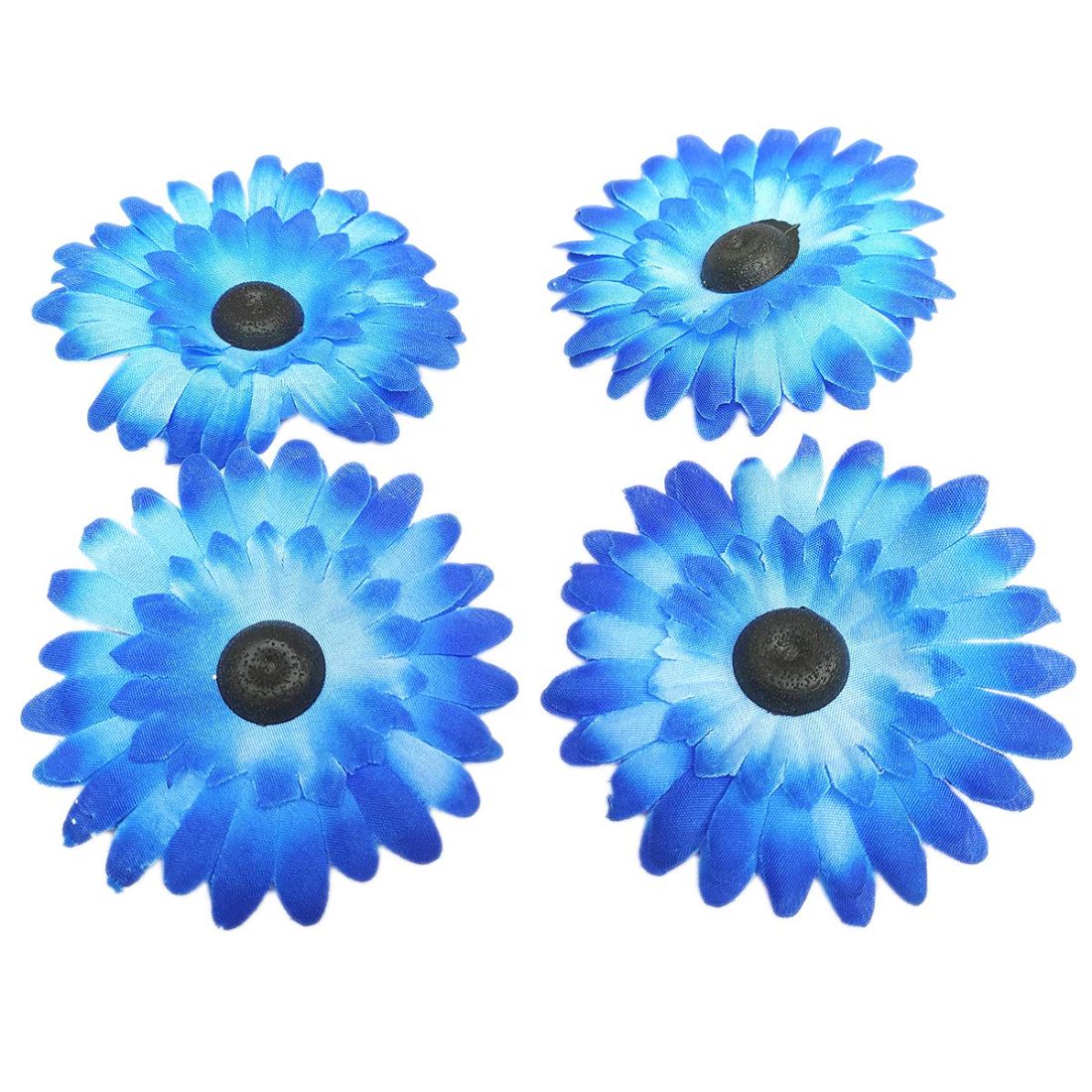 Artificial Sunflowers Heads | Set of 4 Pcs | Blue