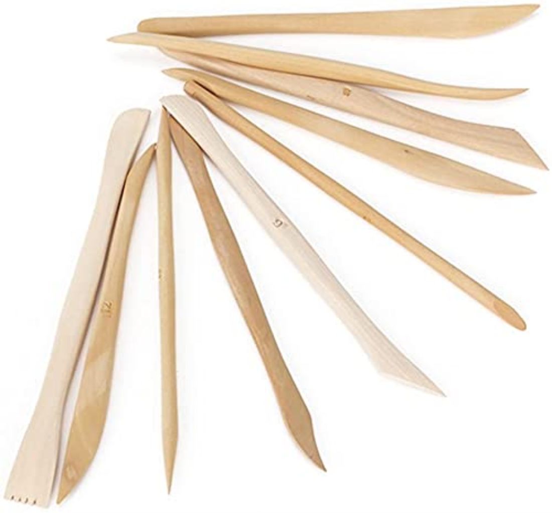 Wooden Clay and Pottery Tool Set of 10 Pcs